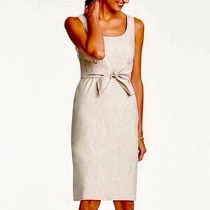 Ann Taylor Beige Mini Dress with Bow Detail